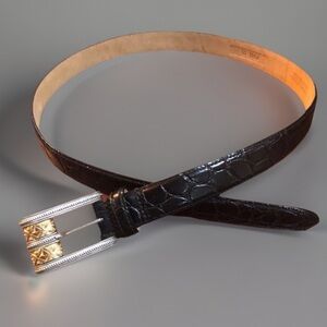 WCM NEW YORK BLACK CALFSKIN LEATHER BELT
